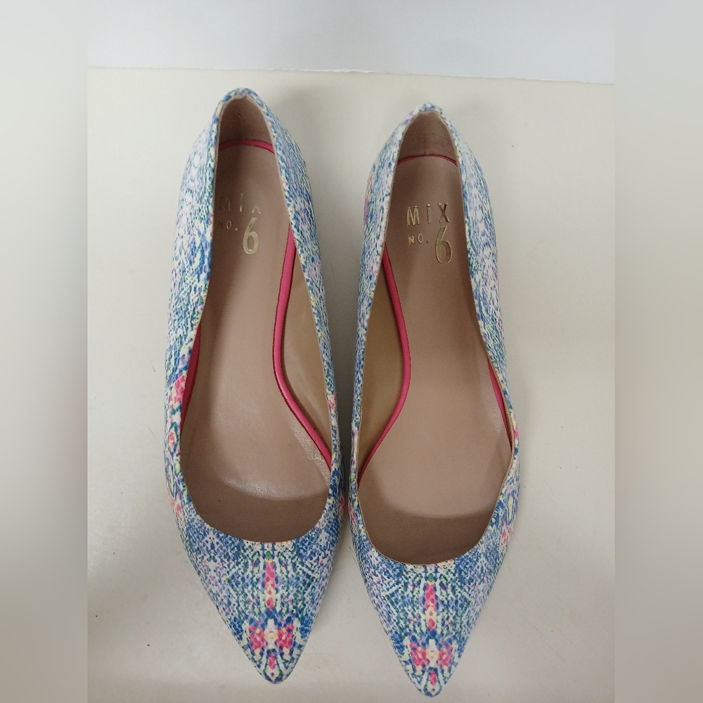 Mix No. 6 Multicolor Printed Flats with Pink Trim